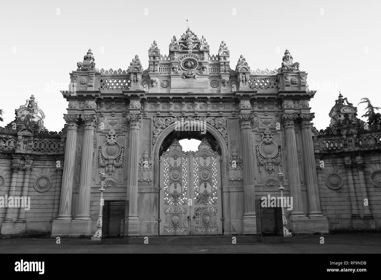 The historic gateway to Dolmabahce Palace in Istanbul. Turkey Stock Photo