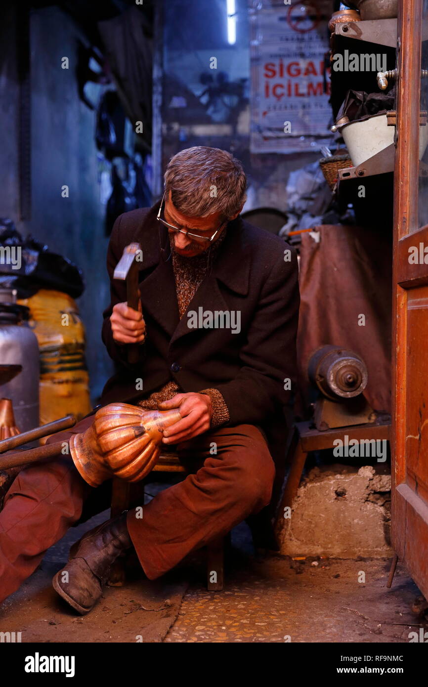 Gaziantep, Turkey Traditional copper art. in where handmade
