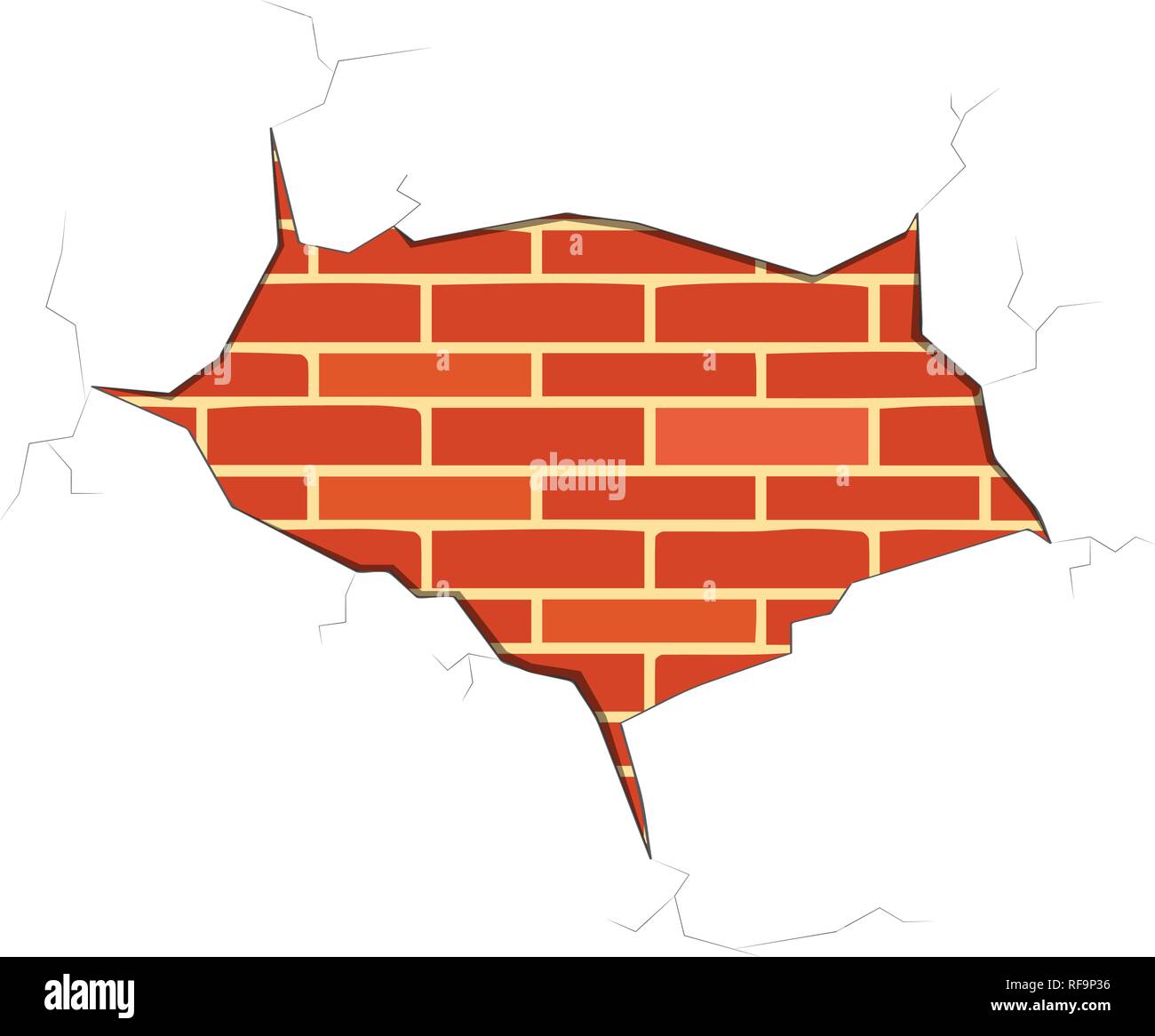 Isolated brick wall crack Stock Vector Image & Art - Alamy