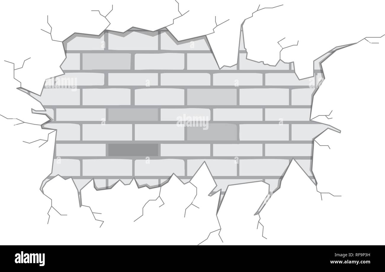 Isolated brick wall crack Stock Vector Image & Art - Alamy