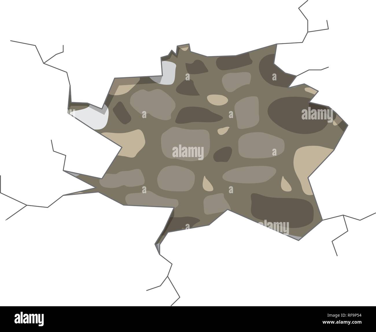 Isolated stone wall crack Stock Vector Image & Art - Alamy