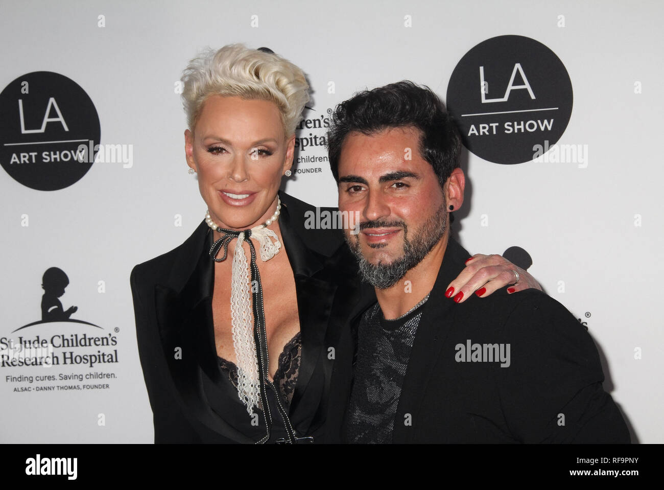 Brigitte Nielsen, Mattia Dessi  01/23/2019 The LA Art Show 2019 held at the Los Angeles Convention Center West Hall in Los Angeles, CA Photo by Izumi Hasegawa / HNW / PictureLux Stock Photo