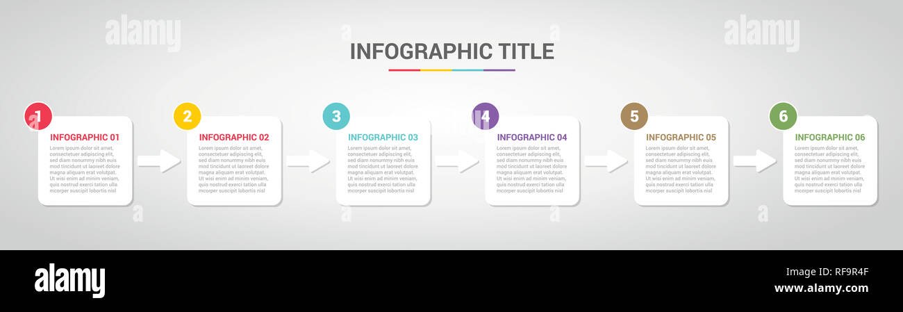 infographic template with boxed box style for step or process timeline ...