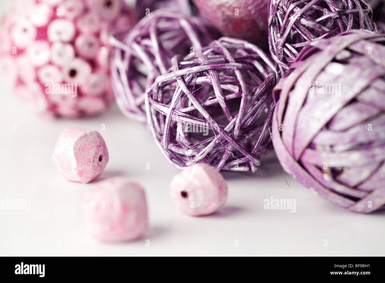 Purple and pink decorative balls Stock Photo Alamy