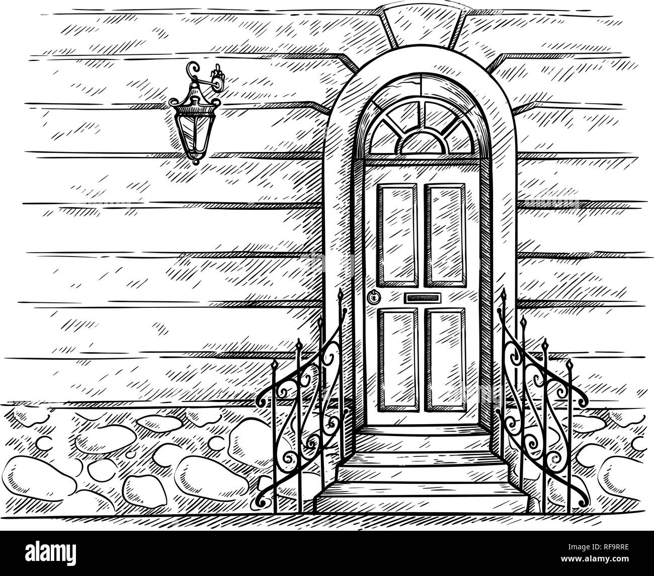 Cartoon Vector Drawing of Wooden Medieval Door  Stock Illustration  37879833  PIXTA