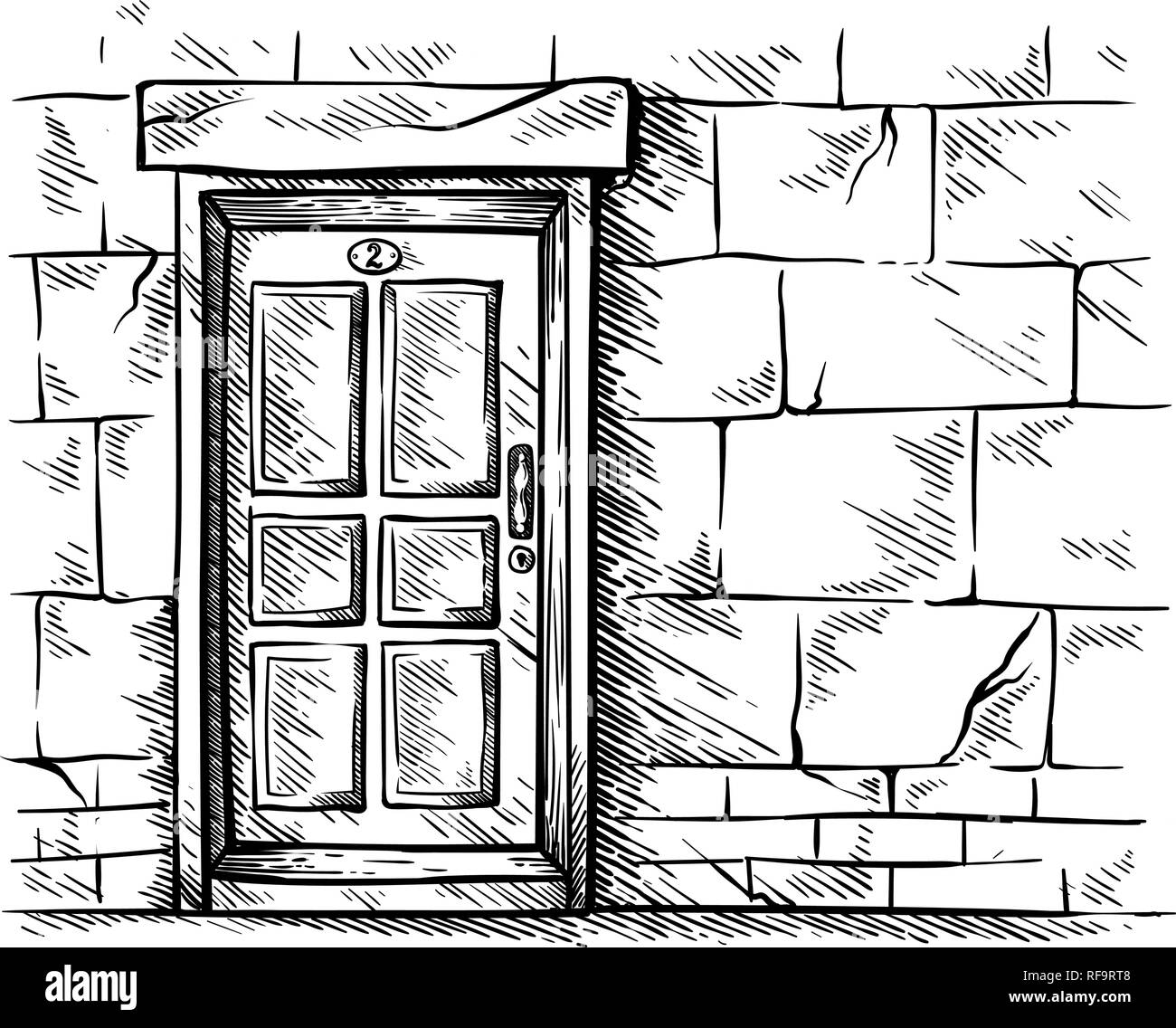 Close The Door Vector Art PNG Wooden Door Closed Design Line Drawing Door  Black And White Clipart Door Clipart Black And White Sketch Positive PNG  Image For Free Download