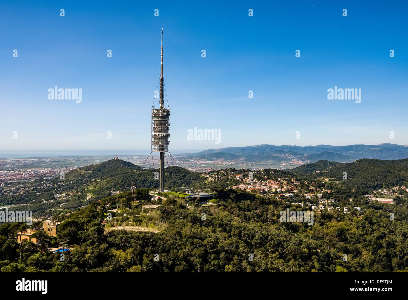 Torre de Collserola, Telecommunications Tower, located in the Collserola mountain range Stock Photo