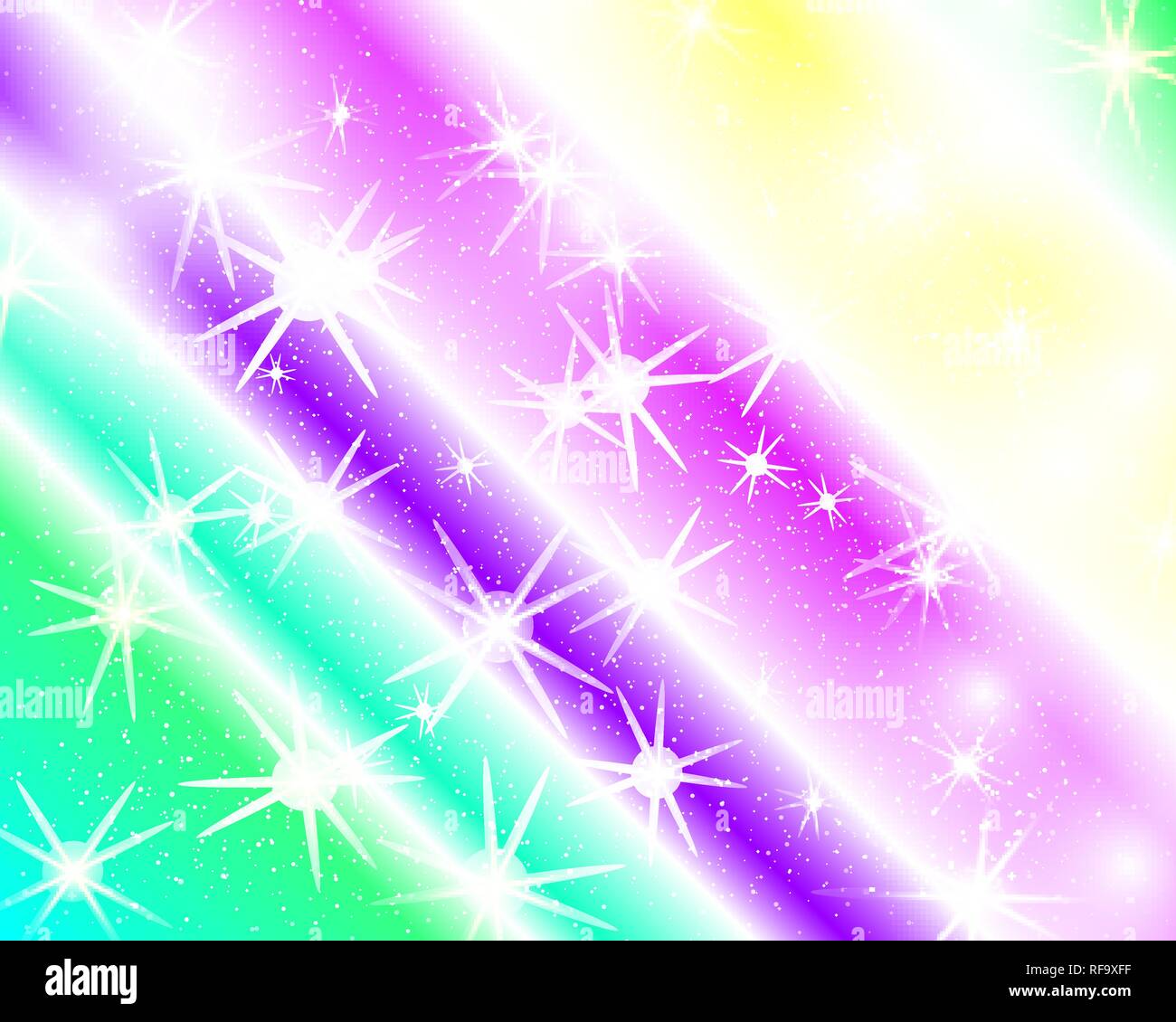 Unicorn Rainbow Background Holographic Sky In Pastel Color