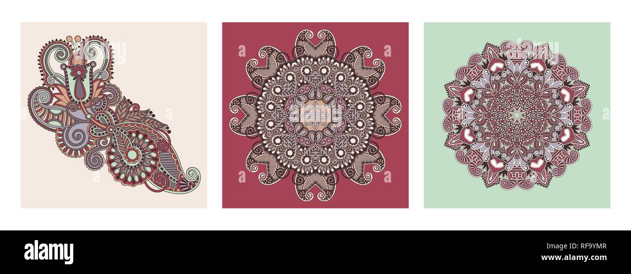set of circle decorative floral ornament Stock Vector Image & Art - Alamy