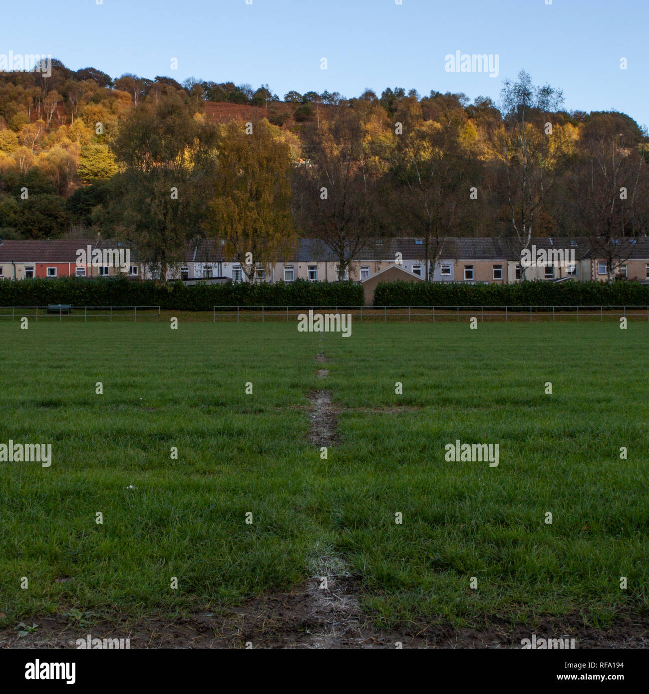 Study of the rugby pitch at Ynysddu, Wales Stock Photo - Alamy