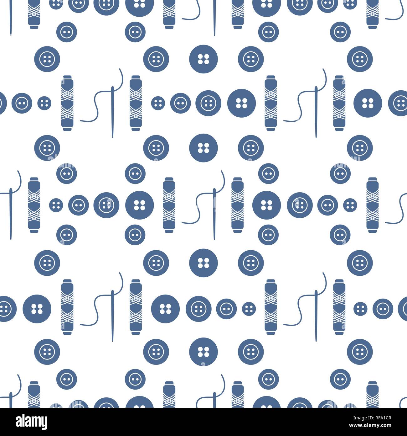 Seamless pattern with needles, buttons, threads. Sewing and needlework ...