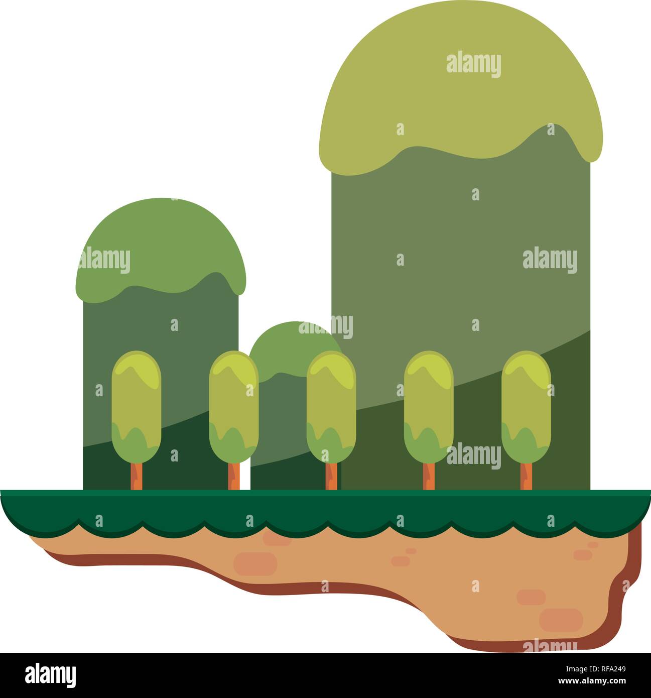 nature landscape trees mountains background vector illustration Stock ...