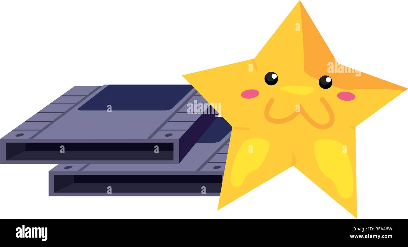 cards video game cute star level vector illustration Stock Vector Image ...