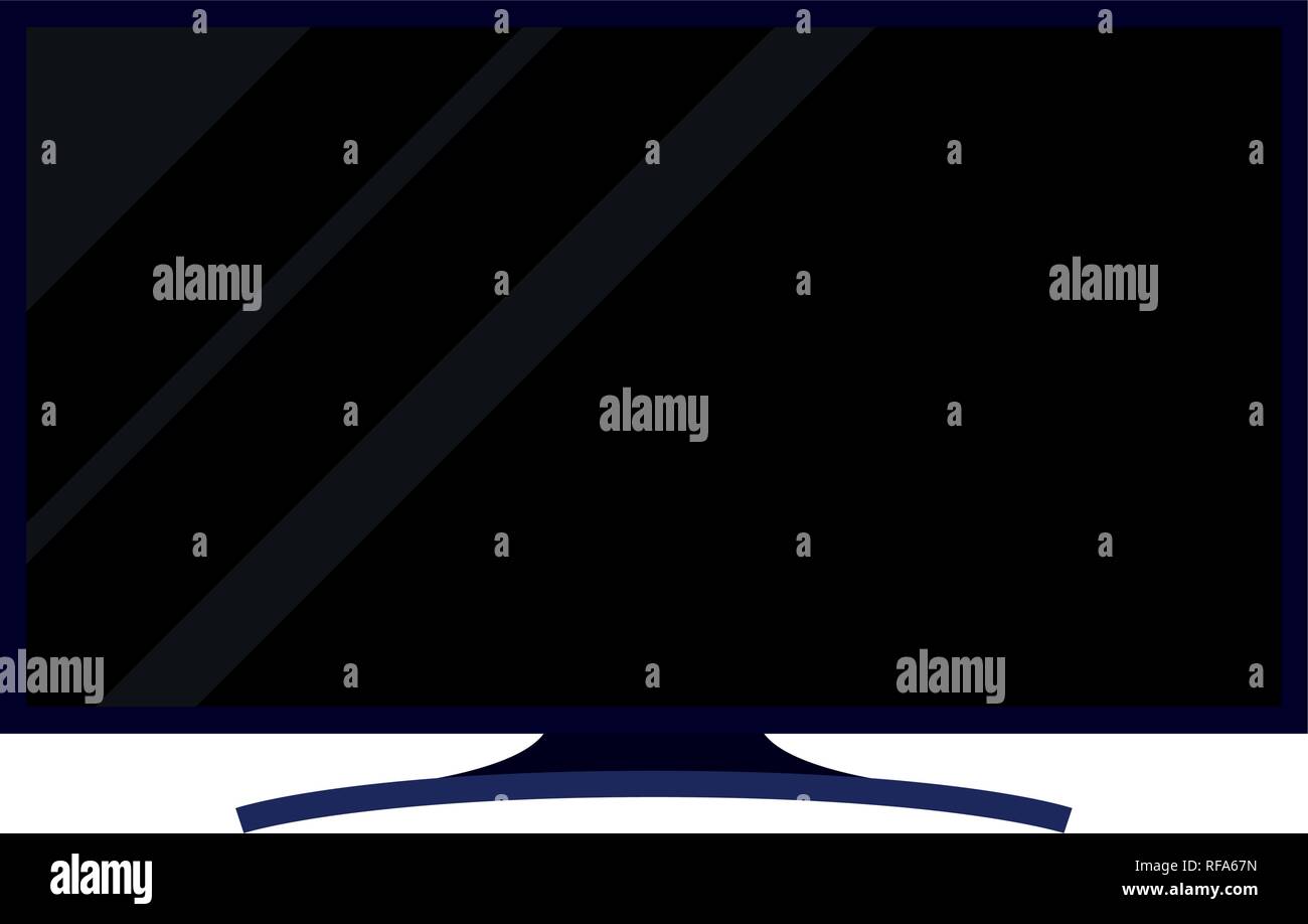 big television screen white background vector illustration Stock Vector