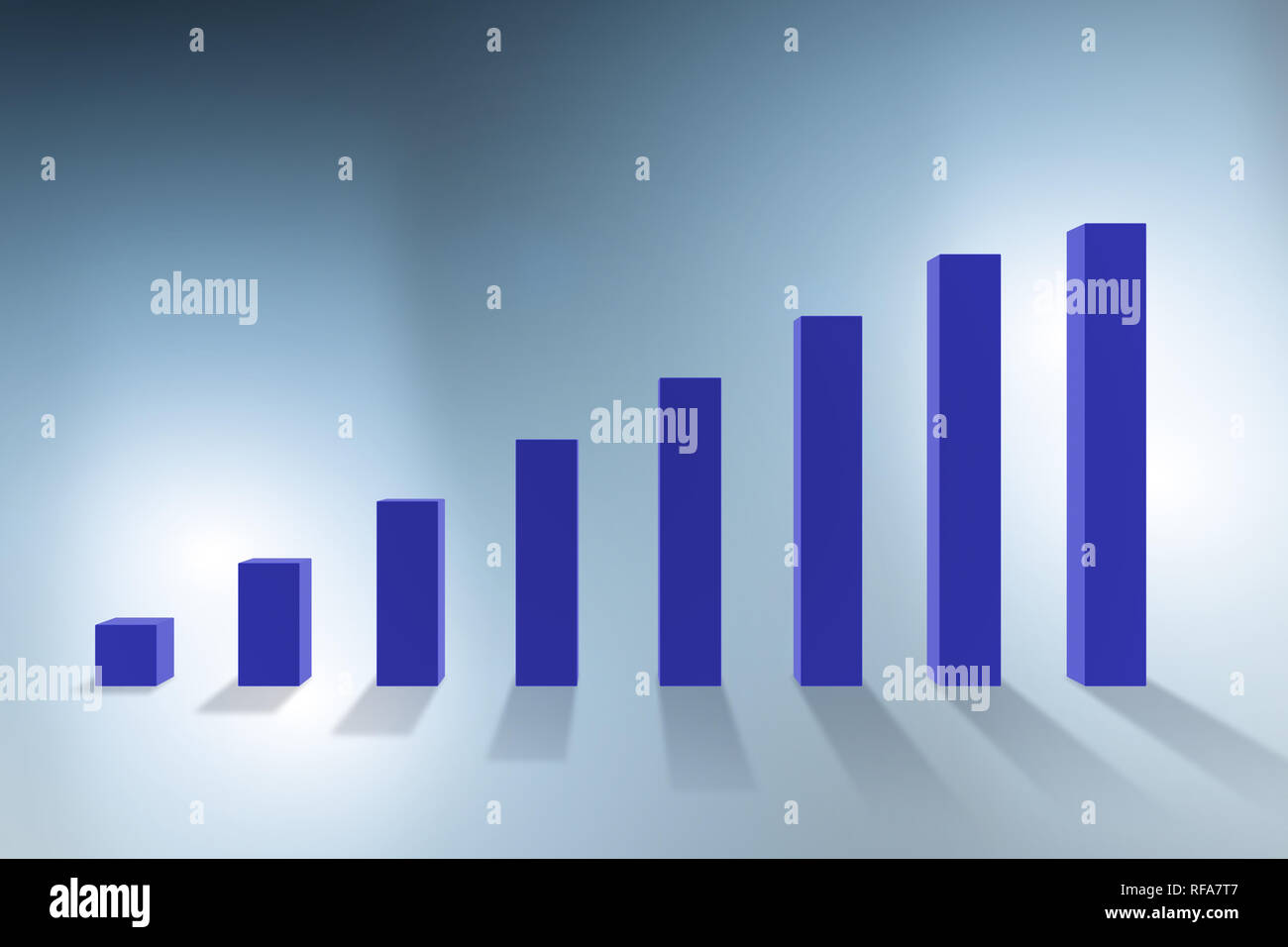 Bar chart showing growth - 3d rendering Stock Photo - Alamy