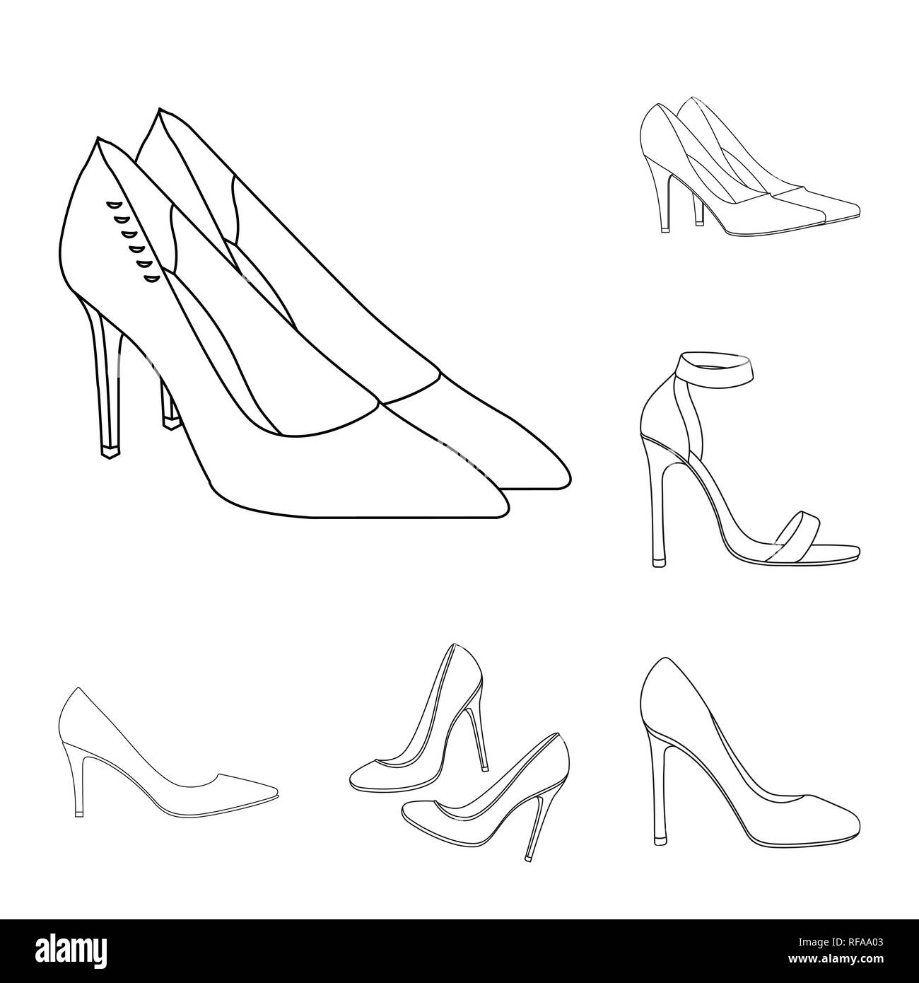 high heel female shoe line style vector illustration design Stock Vector  Image & Art - Alamy