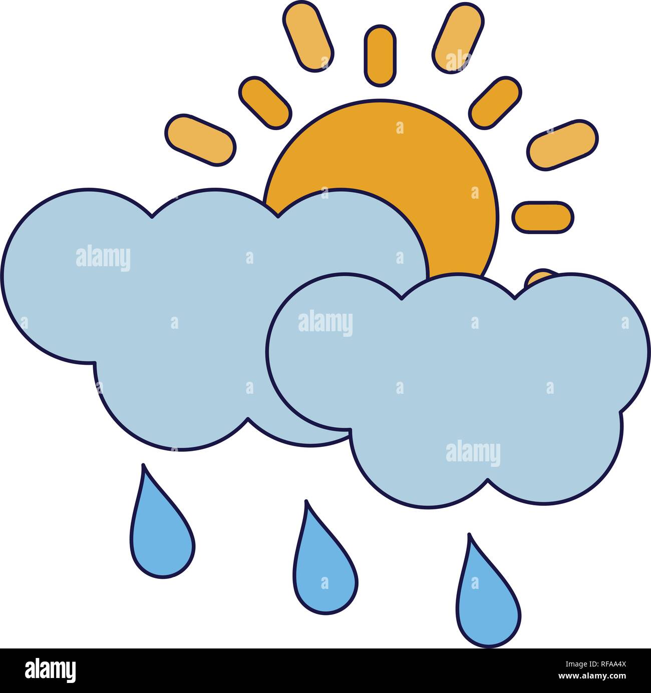 Sun and clouds rainy Stock Vector Image & Art - Alamy