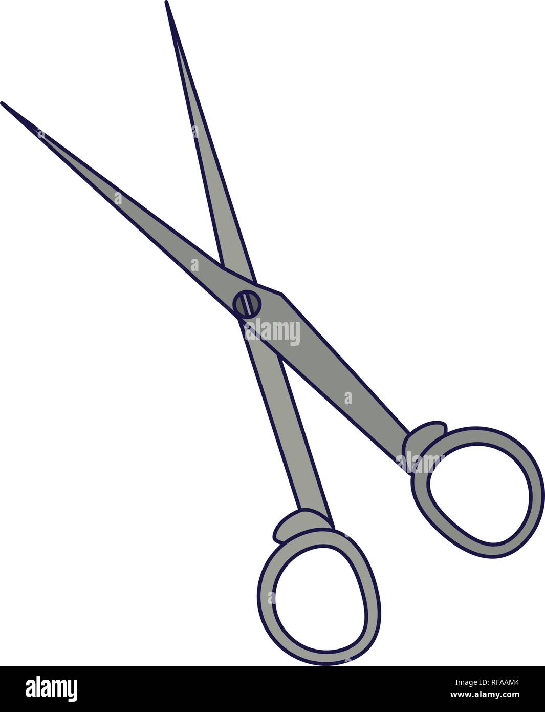 Stylized vector of hairdresser scissors in open position