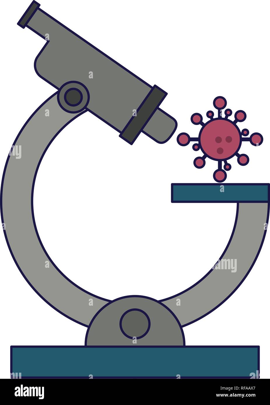 Microscope looking bacteria Stock Vector Image & Art Alamy