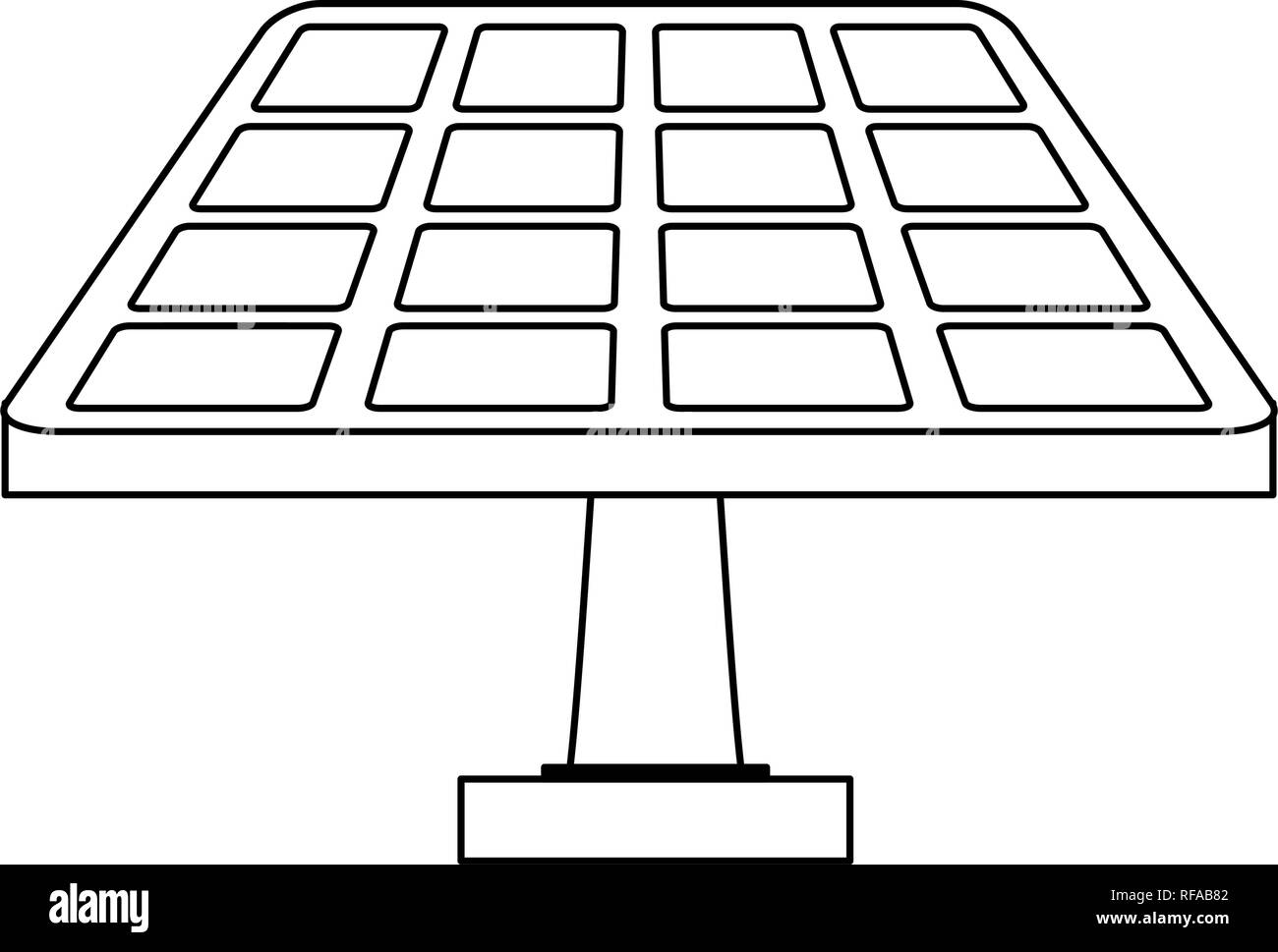 Solar panel green energy black and white Stock Vector Image & Art - Alamy