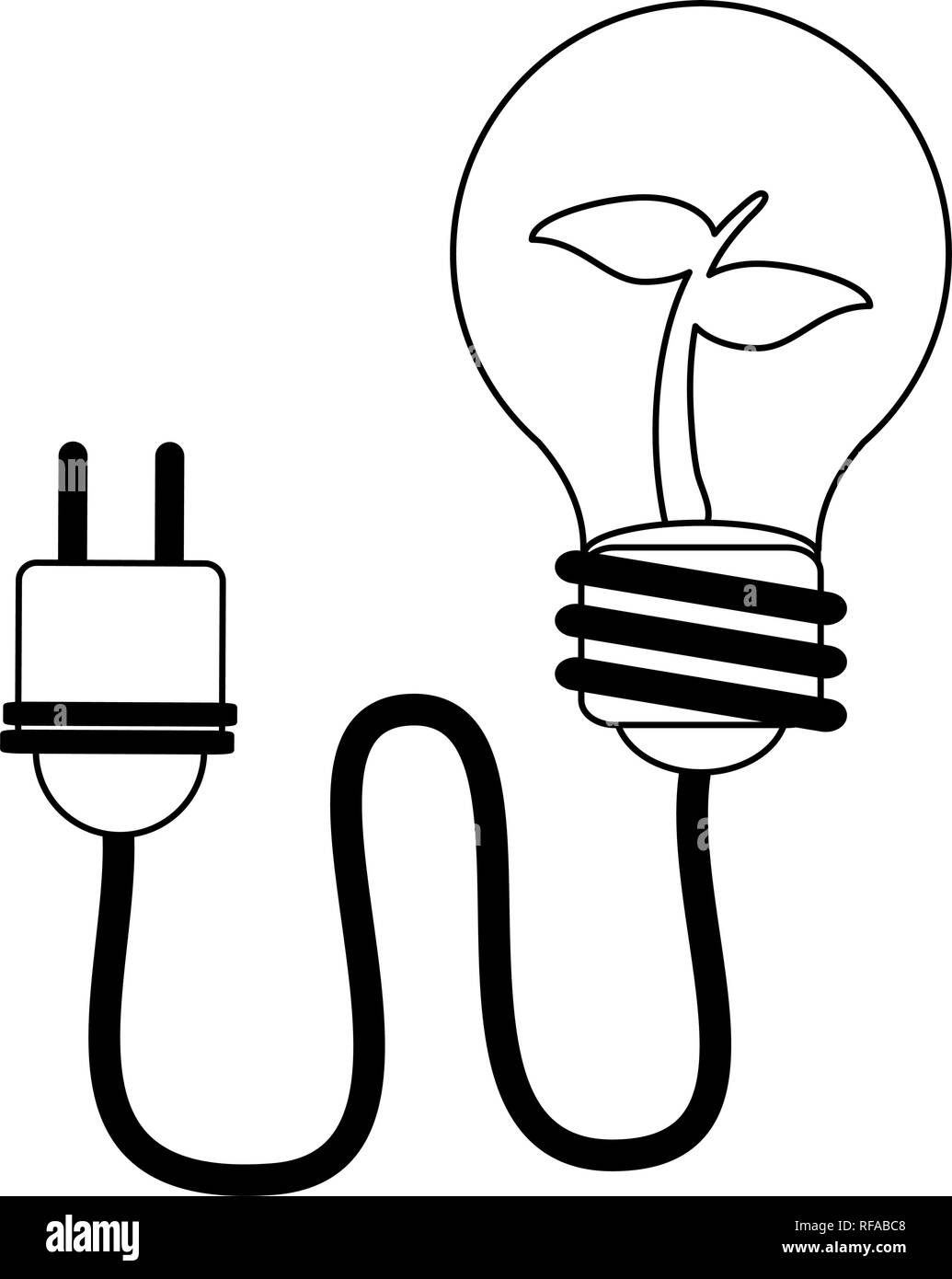 Green energy ecology concept black and white Stock Vector Image & Art ...