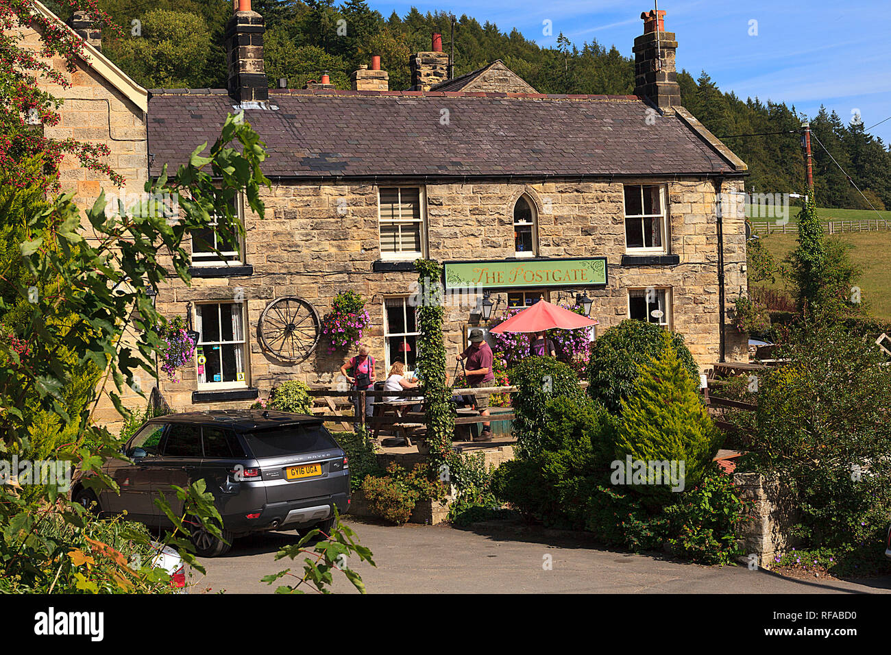 The Postgate Inn at Egton Bridge on the North Yorkshire Moors UK Stock