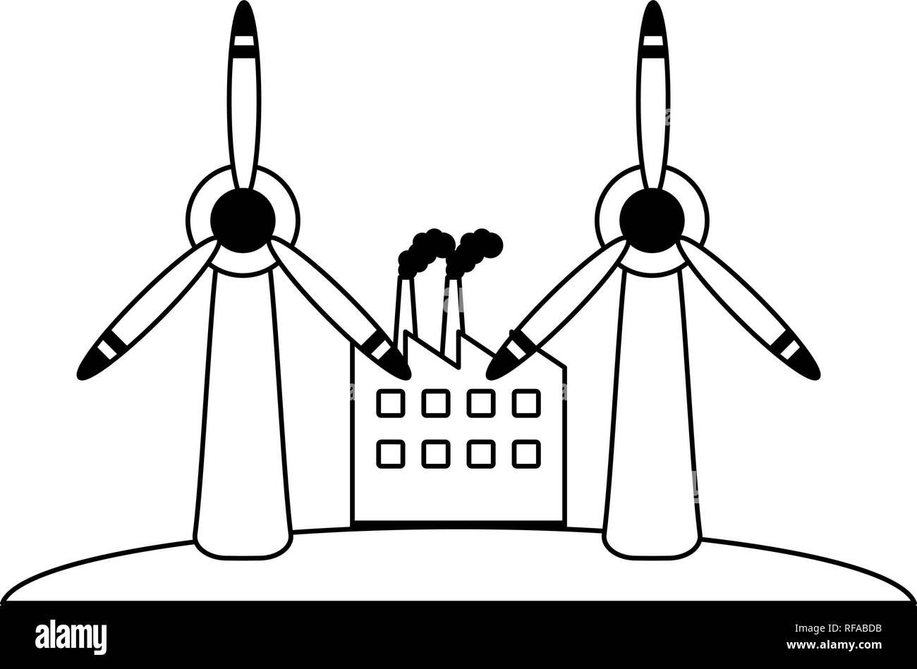 Green energy ecology concept black and white Stock Vector Image & Art ...