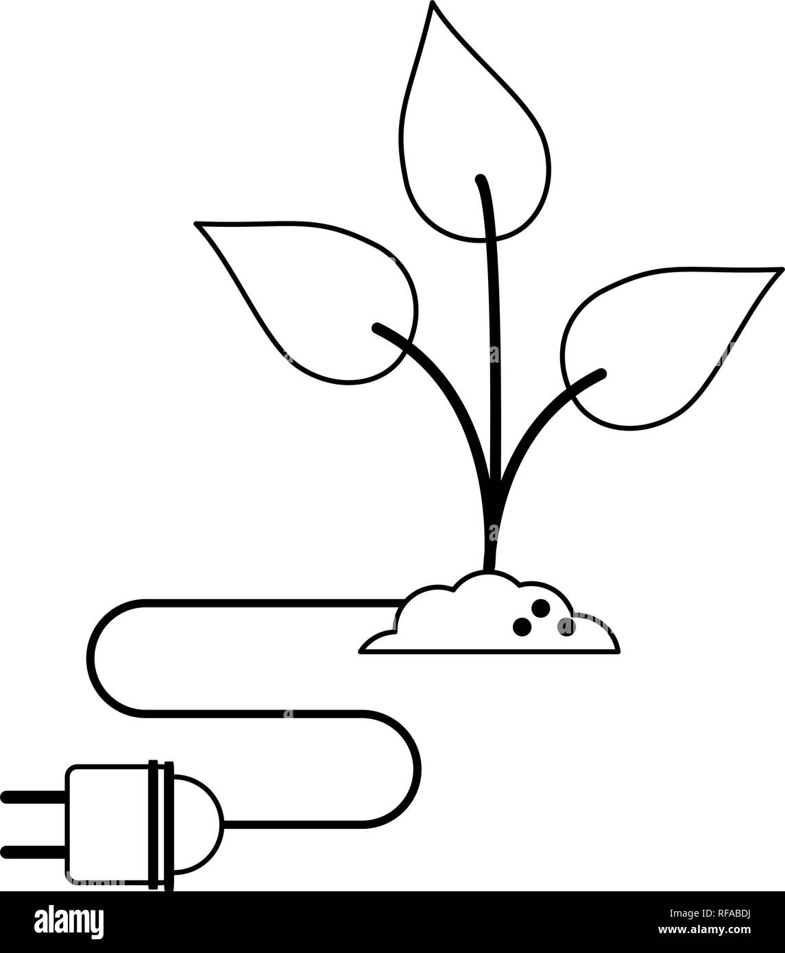 Green energy ecology concept black and white Stock Vector Image & Art ...