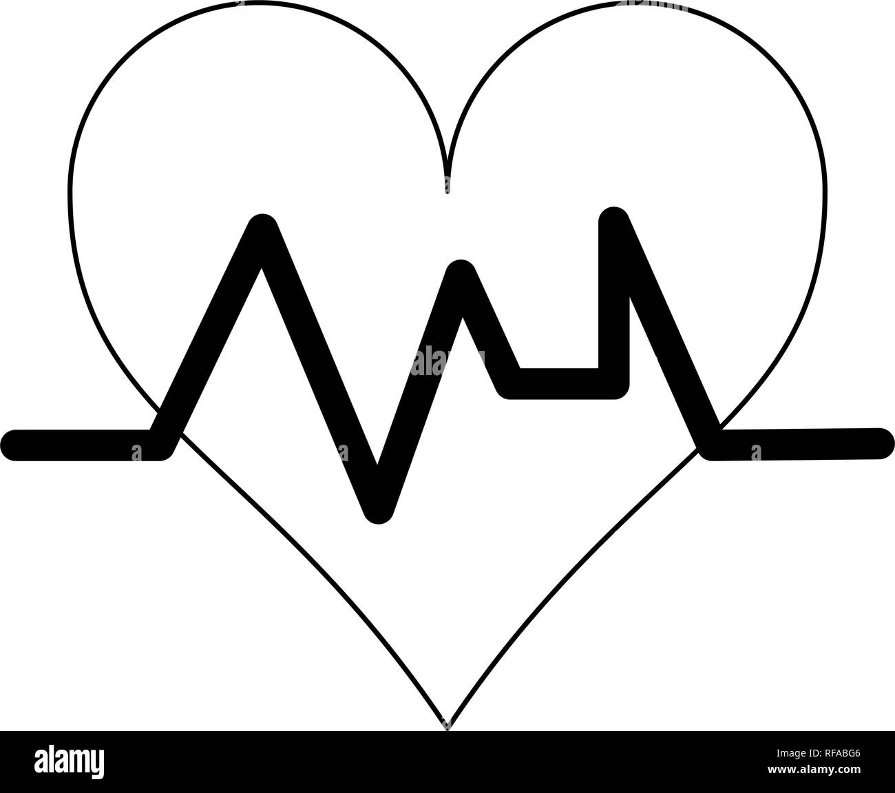 Heartbeat medical symbol black and white Stock Vector Image & Art - Alamy