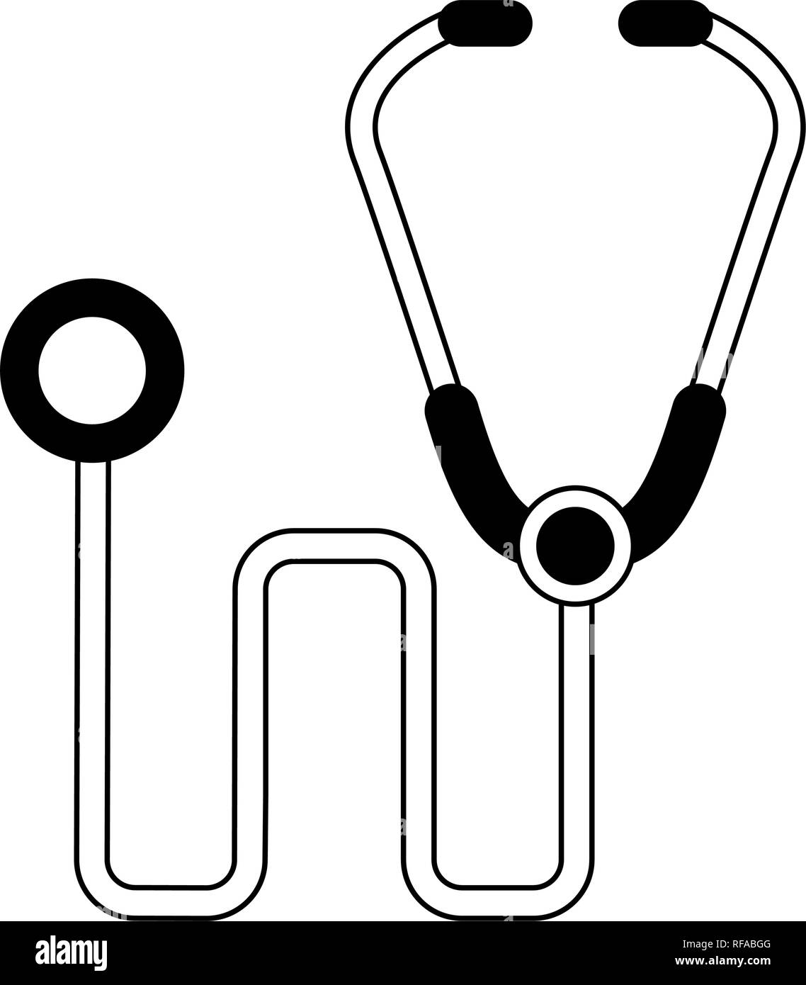 Medical stethoscope symbol black and white Stock Vector Image & Art - Alamy