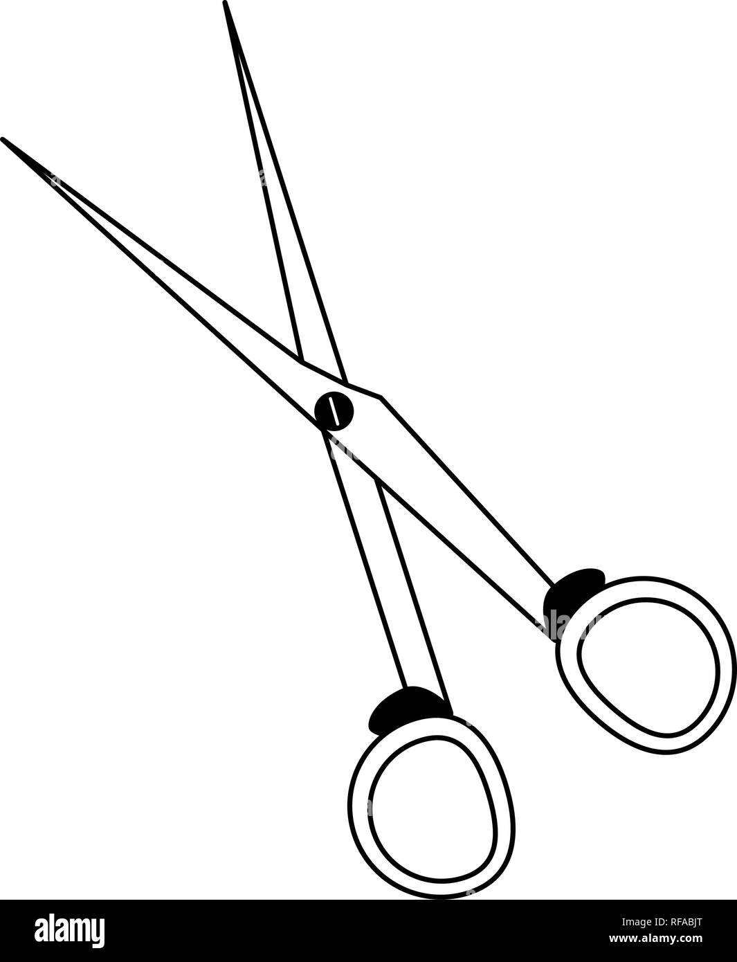 surgical scissors medical tool black and white Stock Vector Image & Art