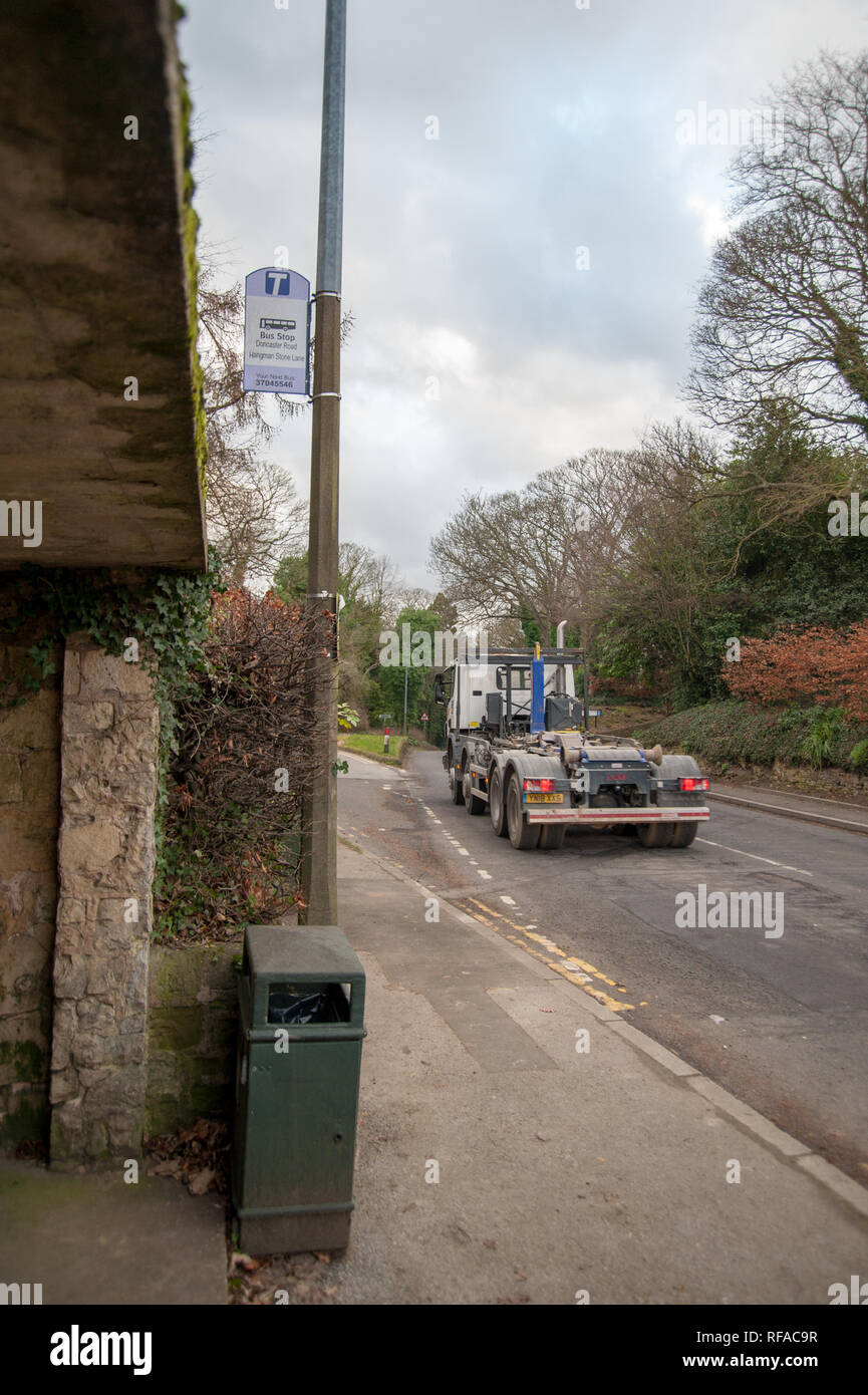 Traffic in a rural English Village Stock Photo