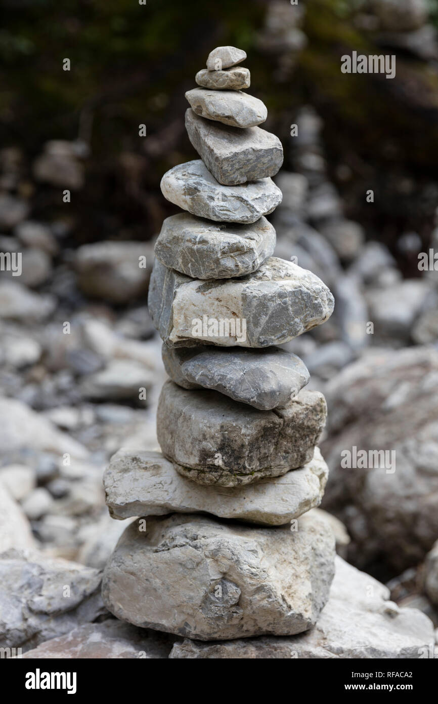 Piled stones, Allgäu, Bavaria, Germany, Europe Stock Photo