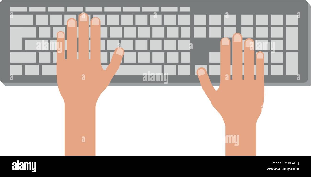 hands using computer keyboard Stock Vector Image & Art - Alamy
