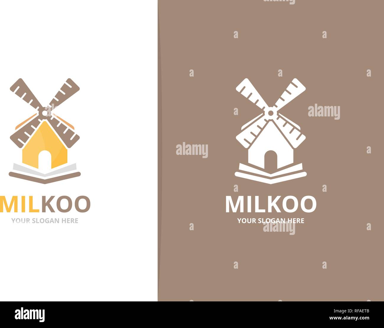 Vector Mill And Open Book Logo Combination Farm And Bookstore Symbol Or Icon Unique Windmill And Library Logotype Design Template Stock Vector Image Art Alamy