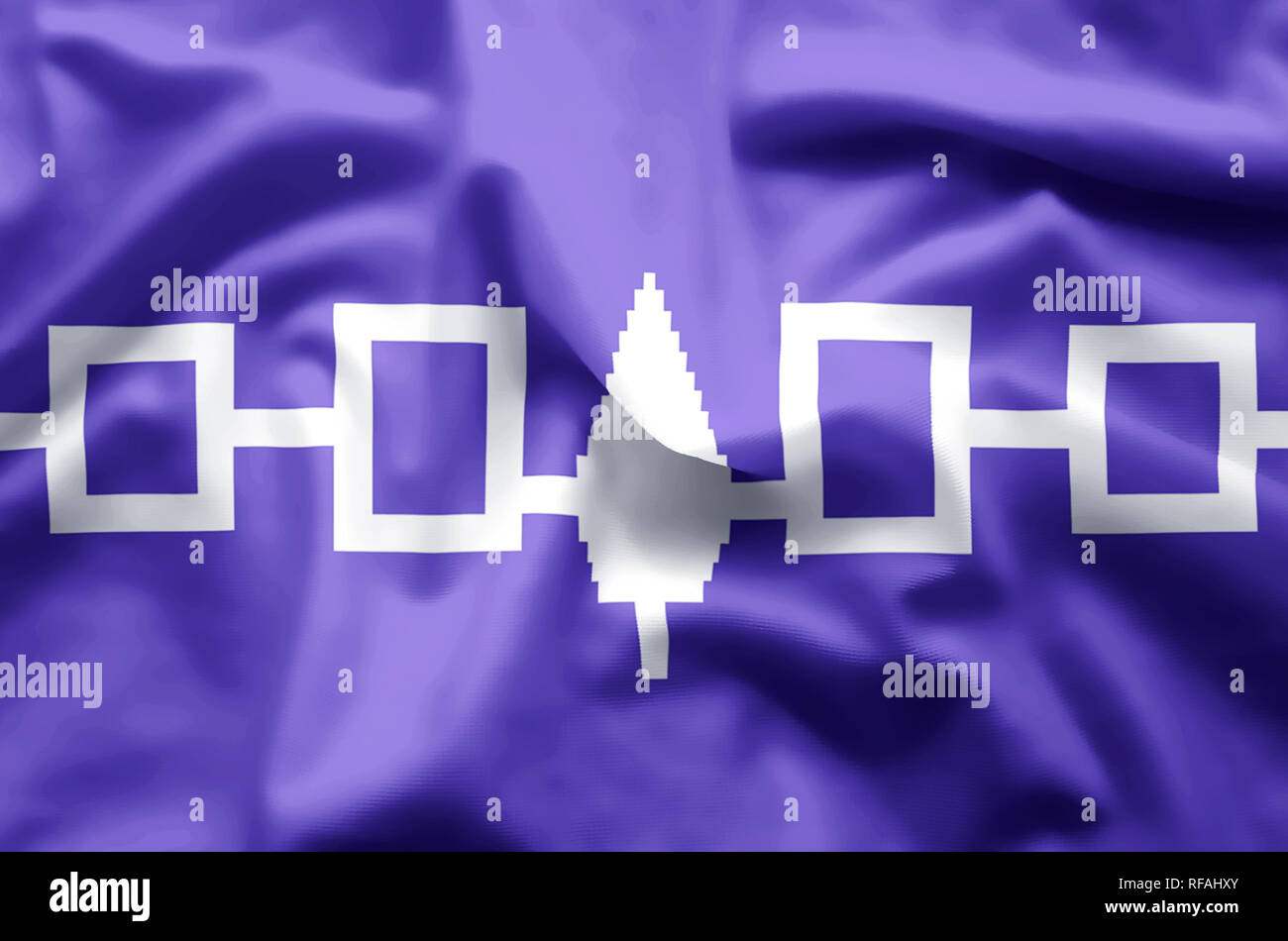 Iroquois Confederacy stylish waving and closeup flag illustration
