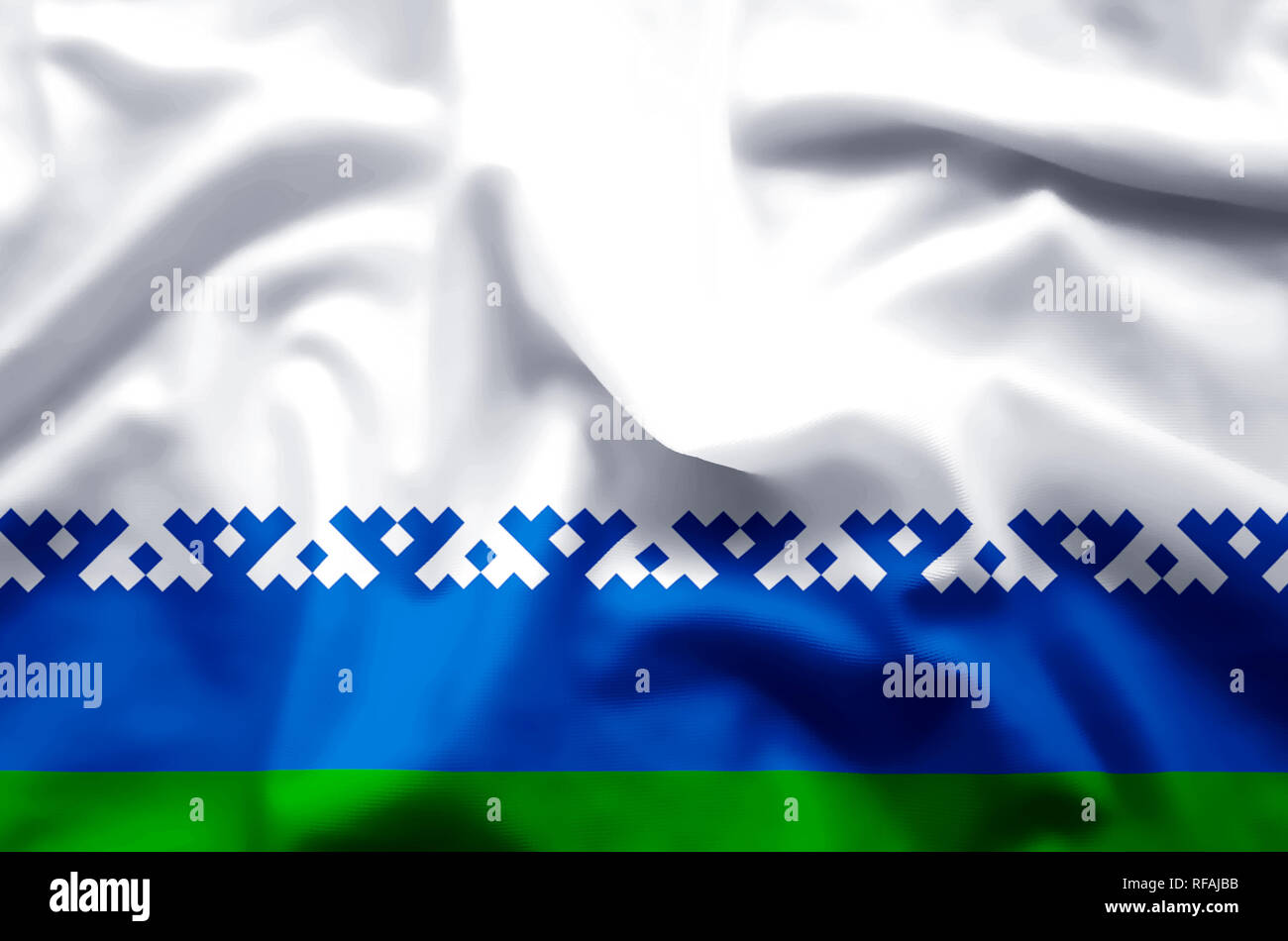 Neot Flag Nenets Autonomous District stylish waving and closeup flag illustration ...