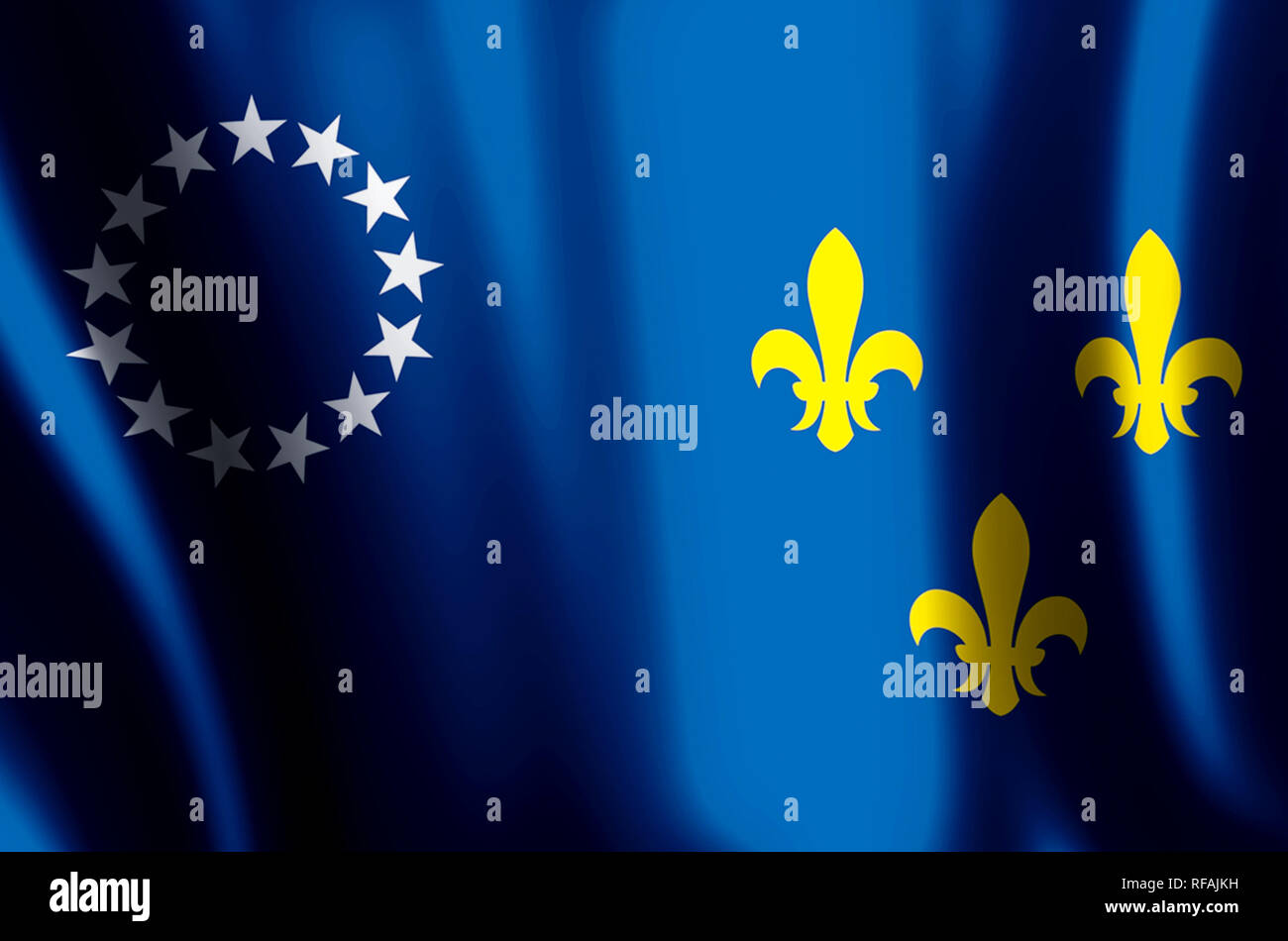 Louisville Kentucky stylish waving and closeup flag illustration