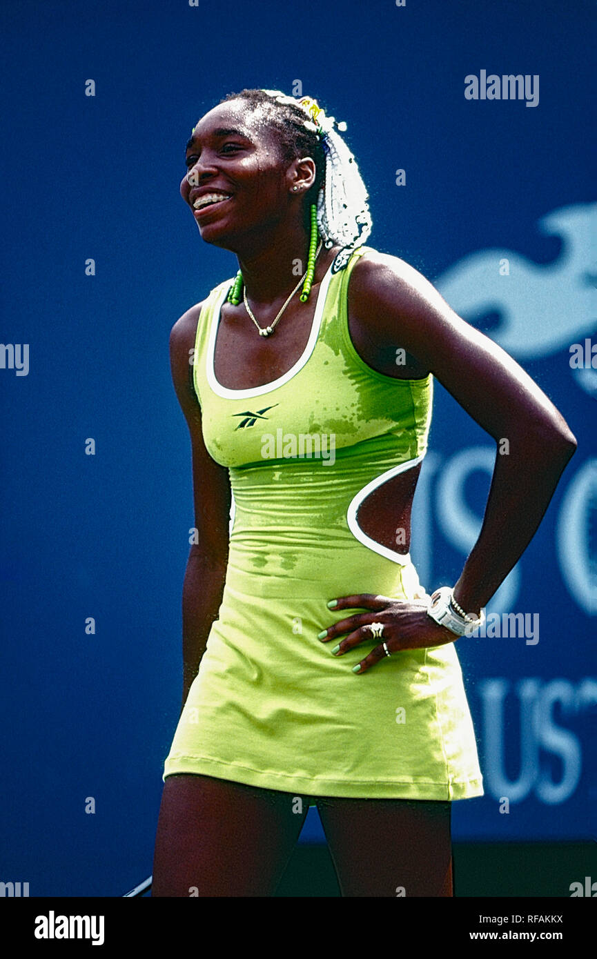 Venus Williams competing at the 1998 US Open Tennis Championships Stock ...