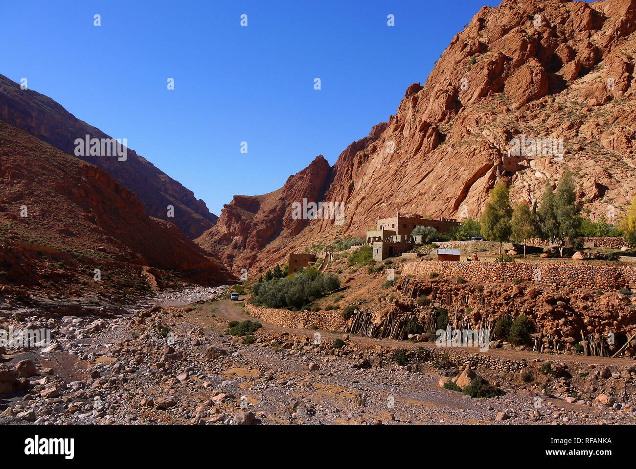 Todra Gorge in the High Atlas mountains in Morocco. Stock Photo