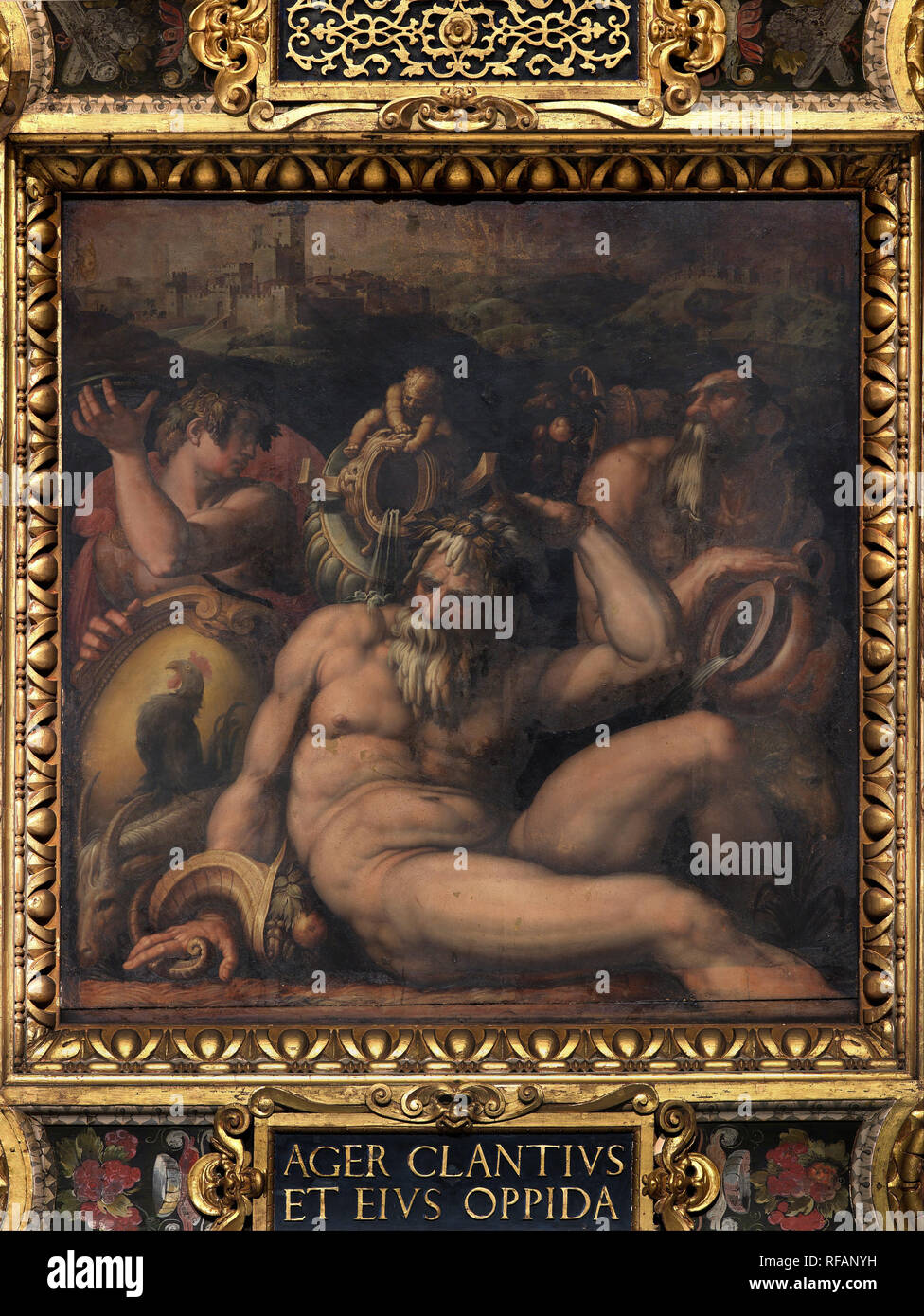 Allegory of Chianti. Date/Period: 1563 - 1565. Oil painting on wood. Height: 250 mm (9.84 in); Width: 250 mm (9.84 in). Author: Giorgio Vasari. VASARI, GIORGIO. Stock Photo
