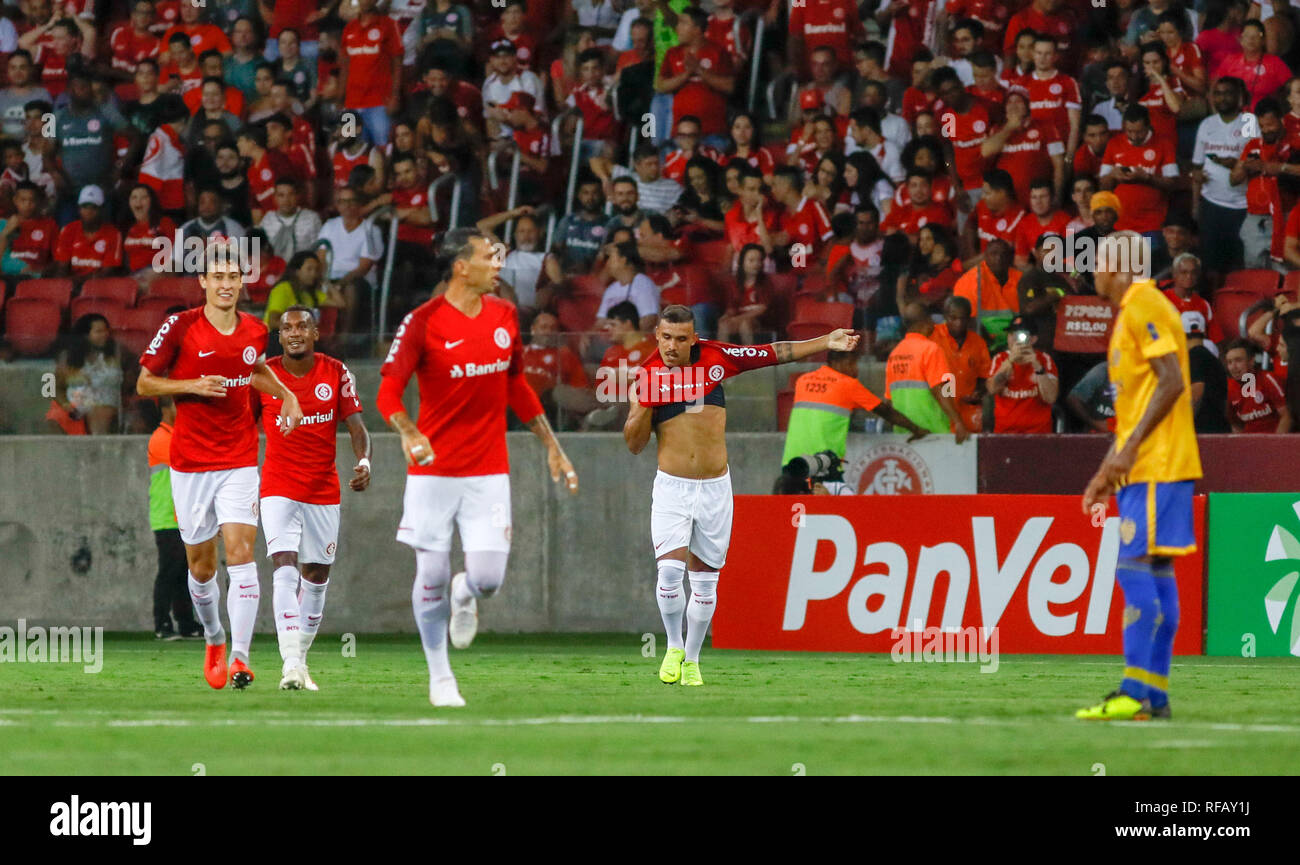 Rsp Porto Alegre 24 01 2019 Gaucho 2019 Internacional X Pelotas William Pottker Of Internacional Celebrates