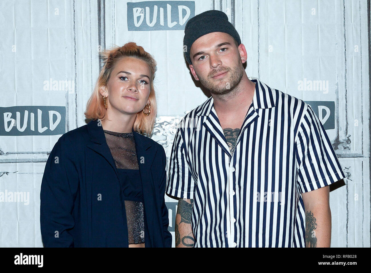 New York, USA. 24 Jan, 2019. Georgia Nott, Caleb Nott at The Thursday, Jan 24, 2019 BUILD Series Inside Candids discussing the new album 'Concious' at BUILD Studio in New York, USA. Credit: Steve Mack/S.D. Mack Pictures/Alamy Live News Stock Photo