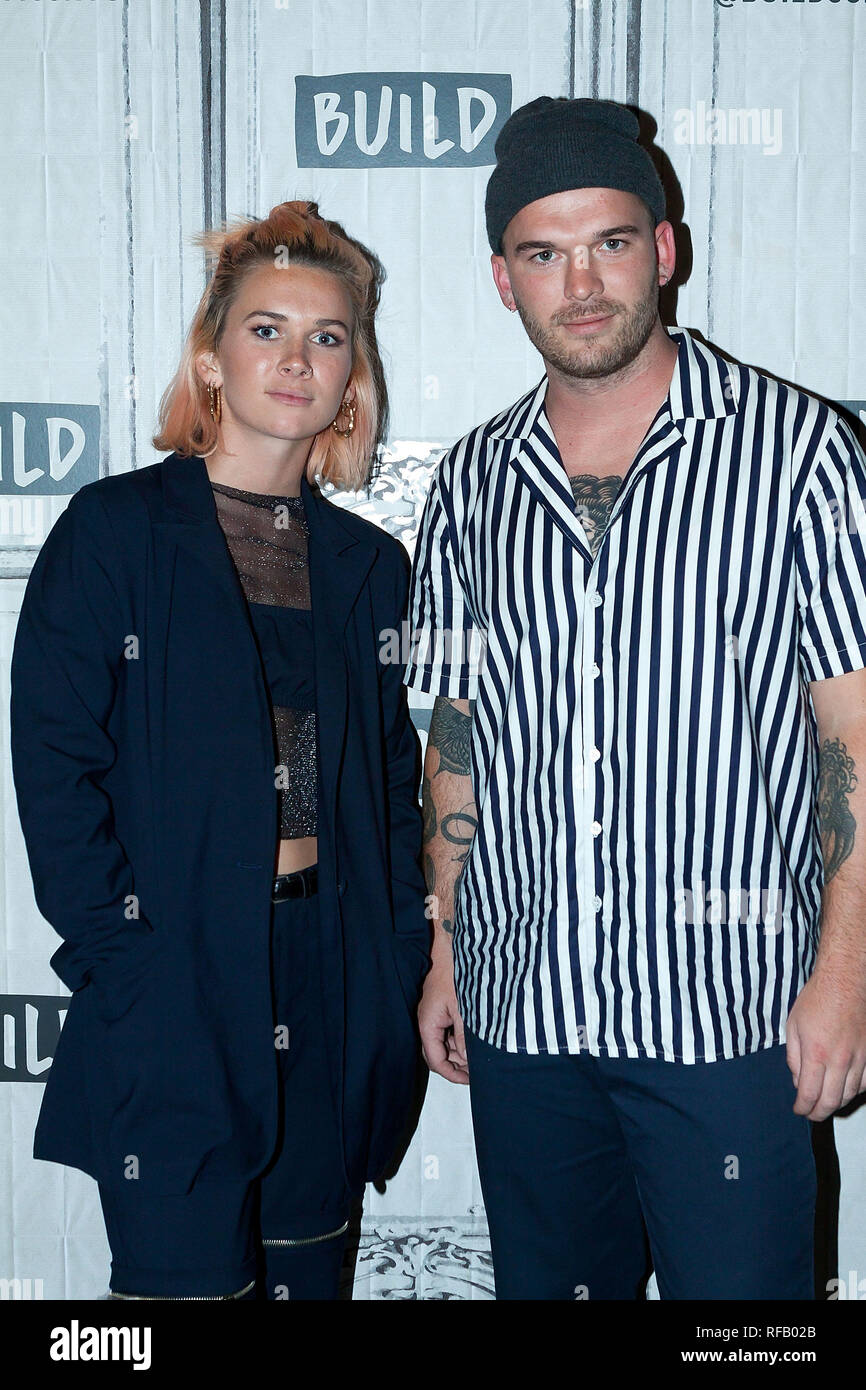 New York, USA. 24 Jan, 2019. Georgia Nott, Caleb Nott at The Thursday, Jan 24, 2019 BUILD Series Inside Candids discussing the new album 'Concious' at BUILD Studio in New York, USA. Credit: Steve Mack/S.D. Mack Pictures/Alamy Live News Stock Photo