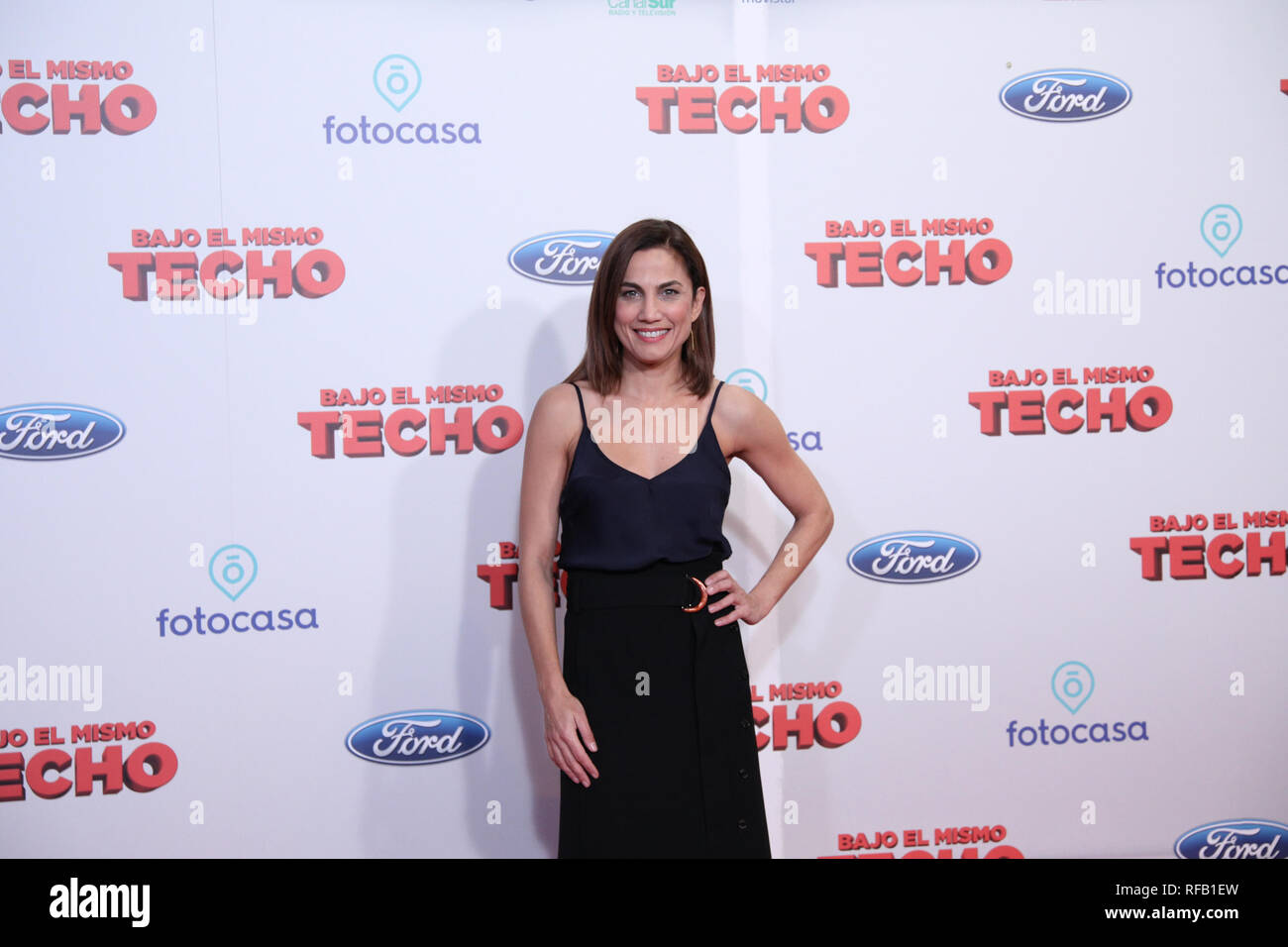 Toni Acosta attends the Premiere of the movie 'Bajo El Mismo Techo' in Madrid. Stock Photo