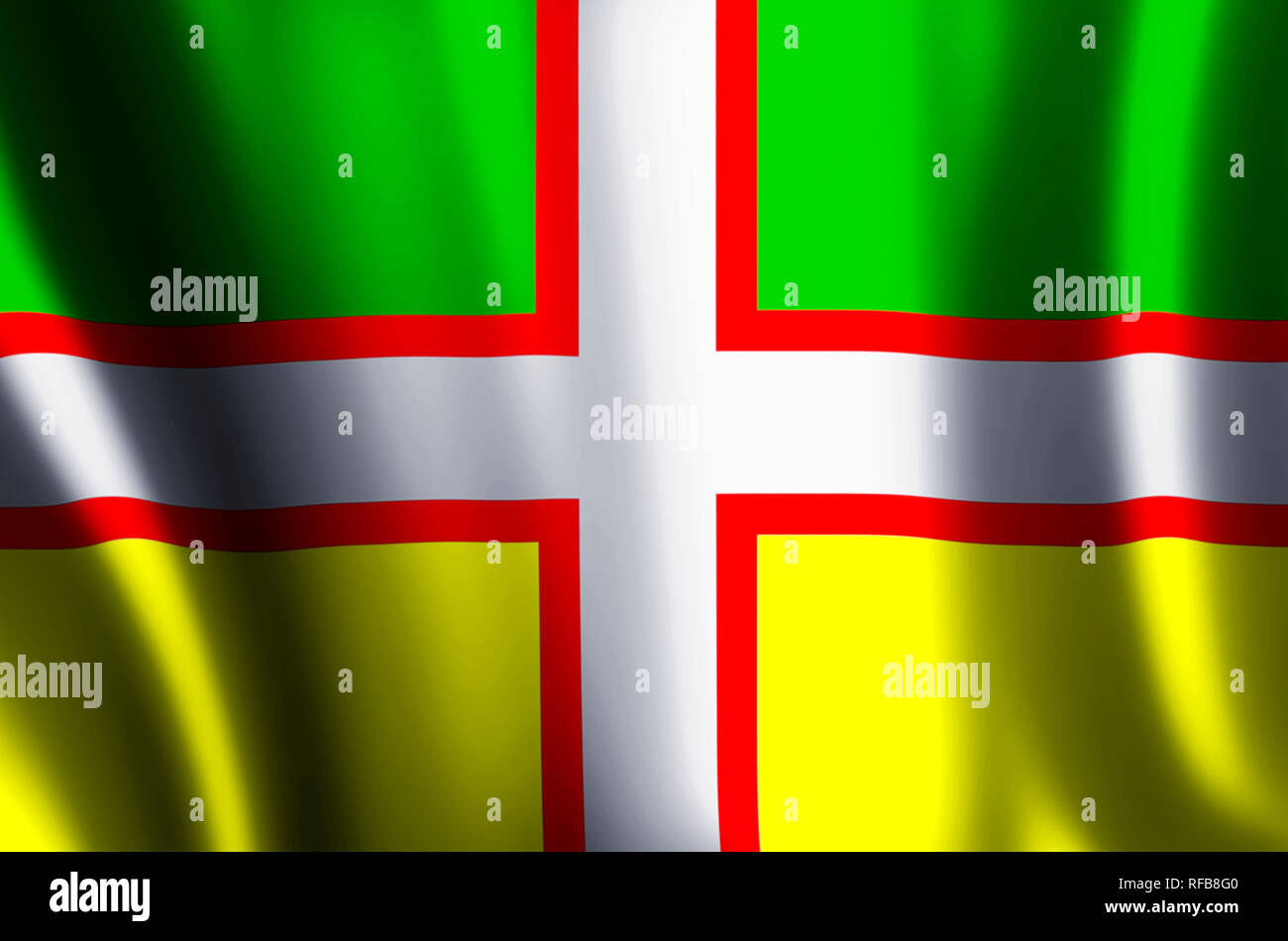 Drapeau Du SaguenayLacSaintJean stylish waving and closeup flag