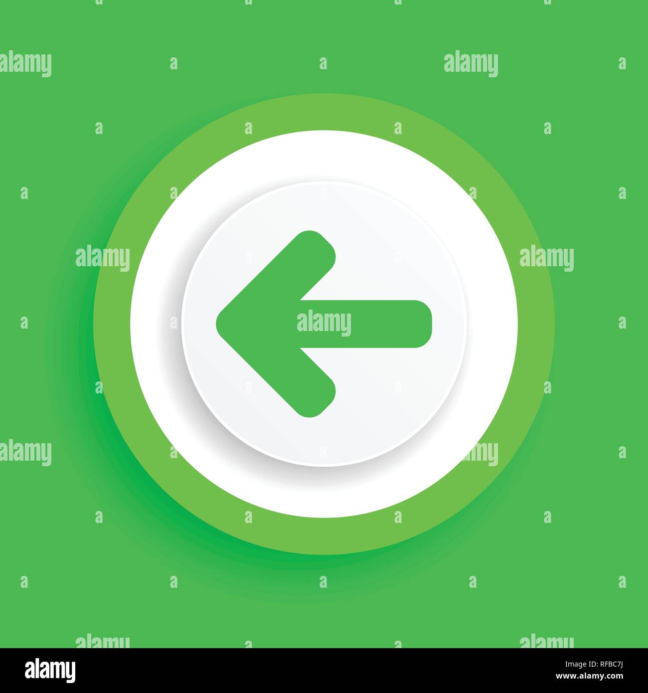 left arrow vector green icon Stock Vector