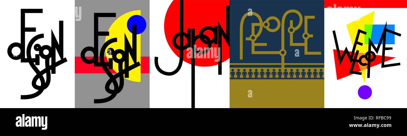 set of original modern hand lettering composition Stock Vector Image ...