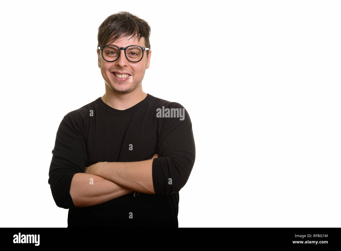 Caucasian male wearing glasses hi-res stock photography and images - Alamy