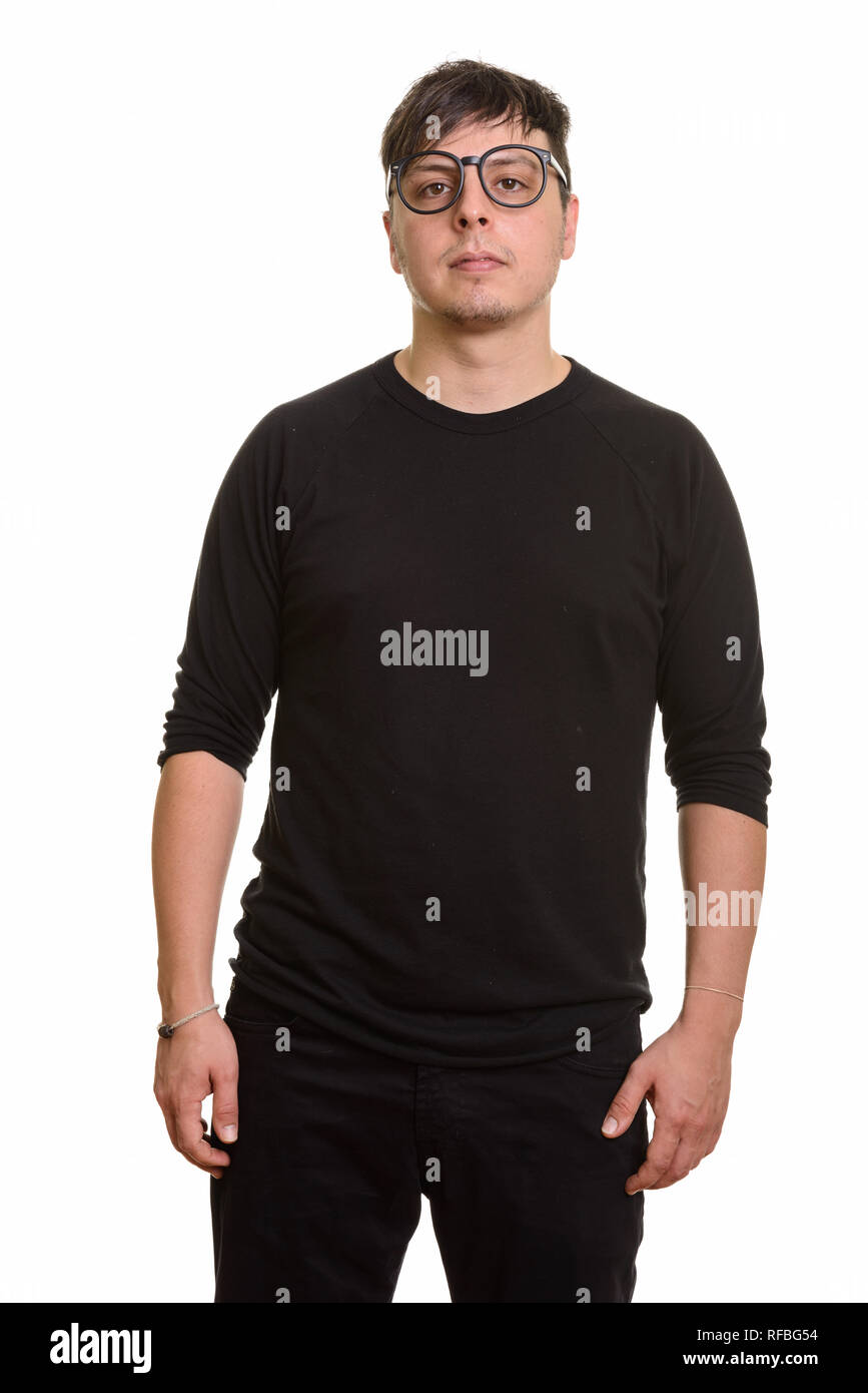 Studio shot of Caucasian man isolated against white background Stock ...